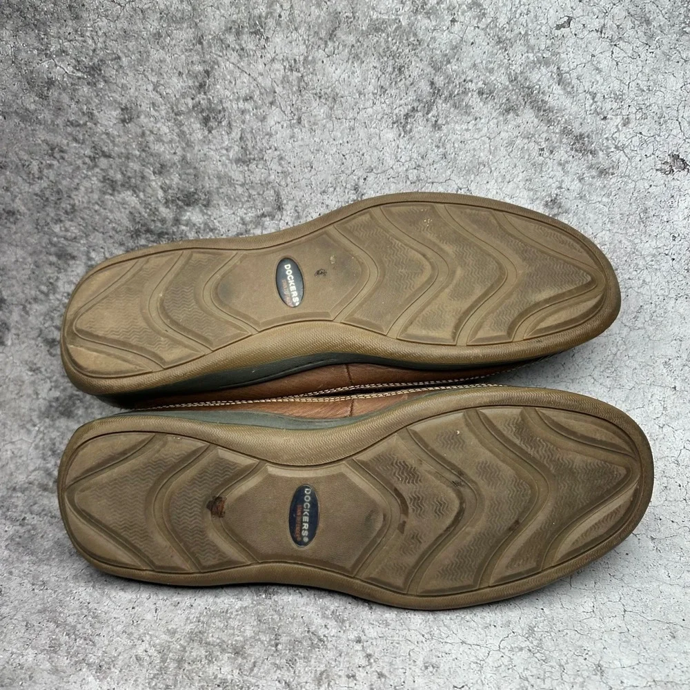 Dockers Boat Shoes Mens 13 Brown Stain Defender Leather Casual Loafers Moc Toe